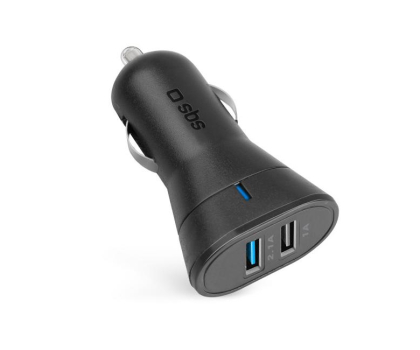 Ładowarka i akumulator SBS Samochodowa FC 3,1A 2 x USB czarna